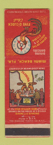 Matchbook Cover - Five O Clock Club Miami Beach FL