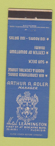Matchbook Cover - Hotel Leamington Miami FL