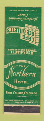 Matchbook Cover - Northern Hotel Colorado Springs Ace Gillett's Cafe WEAR