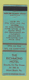 Matchbook Cover - Richmond Hotel Miami Beach FL WEAR