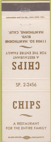 Matchbook Cover - Chipa Restaurant Hawthorne CA