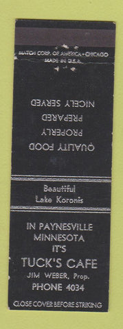 Matchbook Cover - Tuck's Cafe Paynesville MN