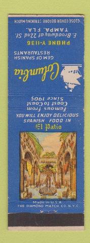 Matchbook Cover - Columbia Spanish Restaurant Tampa FL
