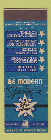 Matchbook Cover - Niagara Hudson Homes Buffalo NY Federal