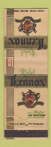 Matchbook Cover - Hotel Lennox St Louis MO WEAR