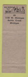 Matchbook Cover - Shamrock Dairy Bar Battle Creek MI