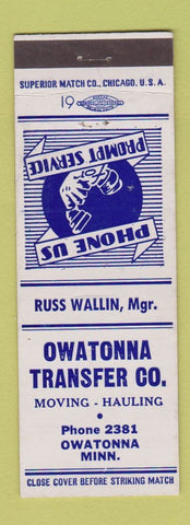 Matchbook Cover - Owatonna Transfer Trucking MN
