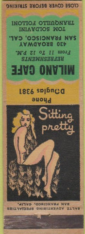 Matchbook Cover - Milano Cafe San Francisco CA pinup