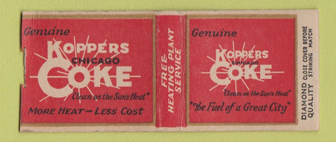 Matchbook Cover - Koppers Coke Coal Chicago IL DQ BOBTAIL