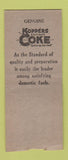 Matchbook Cover - Koppers Coke Coal Chicago IL DQ BOBTAIL