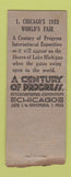 Matchbook Cover - 1933 Chicago World's Fair Bird's Eye View WEAR BOBTAIL