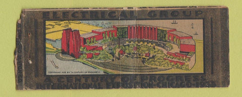 Matchbook Cover - 1933 Chicago World's Fair Electrical Group WEAR BOBTAIL