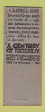 Matchbook Cover - 1933 Chicago World's Fair Electrical Group WEAR BOBTAIL