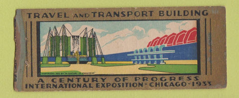 Matchbook Cover - 1933 Chicago World's Fair Travel Transport Building BOBTAIL