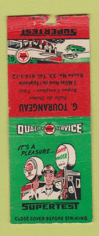 Matchbook Cover - Supertest oil gas G Tourangeau QC BOBTAIL