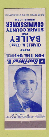 Matchbook Cover - Charles Bailey Stark County Commissioner OH WEAR