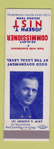 Matchbook Cover - Joseph Nist Commissioner Election