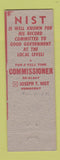 Matchbook Cover - Joseph Nist Commissioner Election