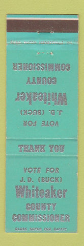Matchbook Cover - JD Buck Whiteaker County Commissioner