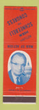 Matchbook Cover - Herm Schneebeli Congress Election PA Williamsport WEAR