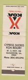 Matchbook Cover - KOA Camping Gloucester VA Cypress Shores WEAR