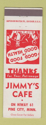Matchbook Cover - Jimmy's Cafe Pine City MN