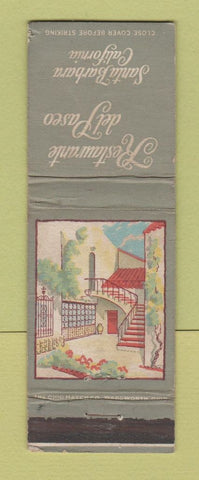 Matchbook Cover - Restaurante del Paseo Santa Barbara CA WEAR