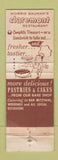Matchbook Cover - Claremont Restaurant Verona NJ WEAR