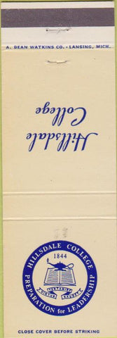 Matchbook Cover - Hillsdale College