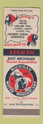 Matchbook Cover - Consumers Power Bay County MI
