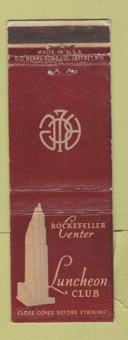 Matchbook Cover - Luncheon Club Rockefeller Center New York City DD Bean WEAR