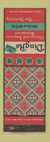 Matchbook Cover - Ding Ho Chinese Restaurant New York City WEAR