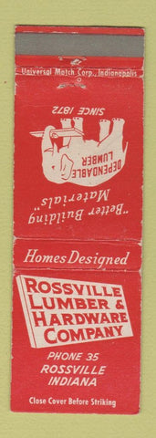 Matchbook Cover - Rossville Lumber Hardware IN WEAR