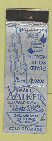 Matchbook Cover - Max Walker Cleaners Dyers Omaha NE WEAR