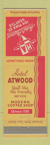 Matchbook Cover - Hotel Atwood Seattle WA