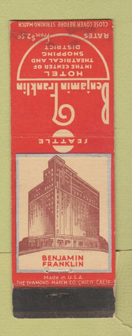 Matchbook Cover - Benjamin Franklin Hotel Seattle WA WEAR