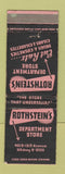 Matchbook Cover - Rothstein's Department Store Brooklyn NY WEAR