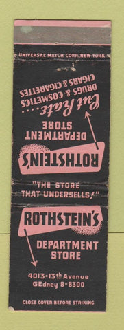Matchbook Cover - Rothstein's Department Store Brooklyn NY WEAR