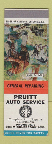 Matchbook Cover - Pruitt Auto Service Elks Lodge SAMPLE