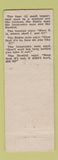 Matchbook Cover - Biddle's Restaurant Soda Fountain Cromwell IN hillbilly