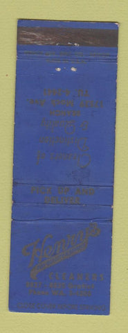 Matchbook Cover - Henry's Cleaners Detroit MI WEAR