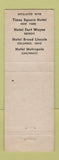 Matchbook Cover - Kemper Lane Hotel Cincinnati OH Broadway Hotel