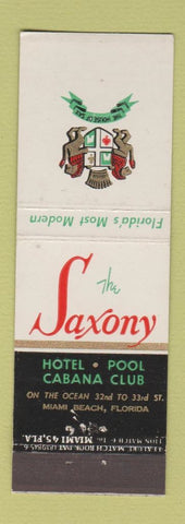 Matchbook Cover - Saxony Hotel Miami Beach FL feature