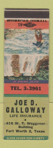 Matchbook Cover - Joe Calloway Insurance Fort Worth TX