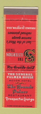 Matchbook Cover - General Palmer House Durango Silverton Coloradoa train