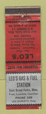 Matchbook Cover - Leo's oil gas East Grand Forks MN WORN