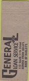 Matchbook Cover - General Loan Bank Service No Town