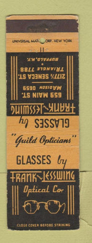 Matchbook Cover - Frank Lesswing Optical Glasses Buffalo NY WEAR