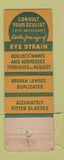 Matchbook Cover - Frank Lesswing Optical Glasses Buffalo NY WEAR