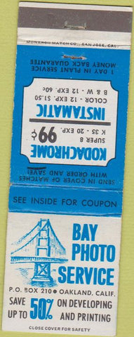Matchbook Cover - Bay Photo Service Oakland CA WEAR